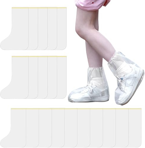 10 Pares Cubre Zapatos Impermeable, Fundas Desechables Para Botas, Para Hombres y Mujeres, Fundas Para Zapatos, Impermeables, Antideslizantes, Para Camping al Aire Libre (Corto, 45 * 38cm)