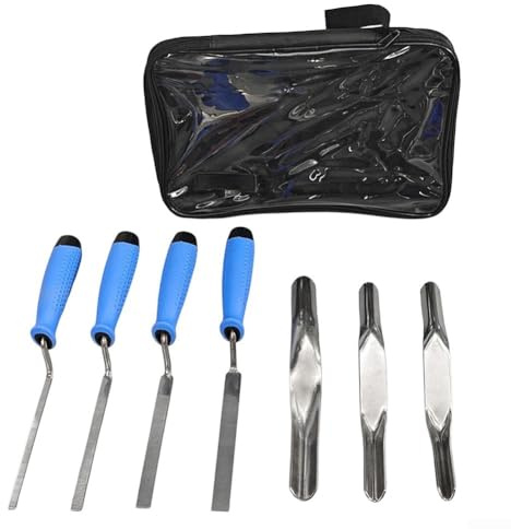 7Pcs Cement Pointing Trowel Set For Mortar Concrete With Non-Slip Handles, Resistant Stainless Steel Blades For Grouting, Masonry, Concrete