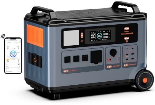 Estacion de Energia Portatil PowerMax 6000, 3600Wh/6000W LiFePO4 | Batería de Gran Potencia (pico de 9000W), Generador Solar, Carga Rápida de 0-80% en 90 min para Camping, RV, Apagón