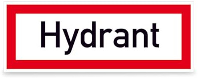 Betriebsausstattung24 Hinweisschild  Hydrant - 29,7 x 10,5 cm - Aluminium, geprägt - DIN 4066 (D1) - Feuerwehr - Brandschutz