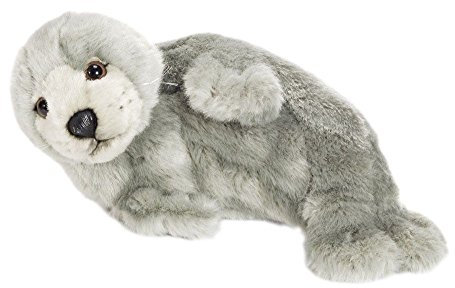 WWF WWF12691 - Plüschfigur Robbe, Liegend 24 cm, grau