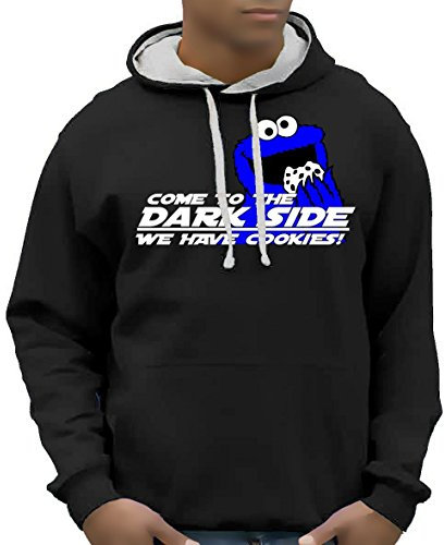 Cookie Monster - Come to The Dark Side - BICO Hoodie Sweatshirt mit Kapuze Schwarz Gr.L