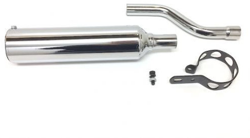 MT5 MT 50 Auspuff Einsatz Endtopf Endschalldämpfer mit Schelle Chrom - passend für Honda MT 50 AD01 2T AC 80-83