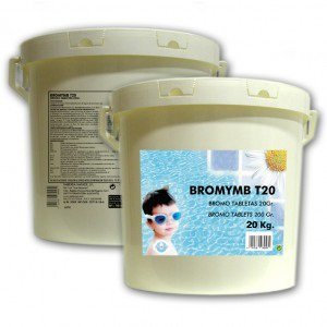 BROMYMB T20 Bromo en Tabletas 20gr. para Piscinas, spas... Bote hermético de 20 kg