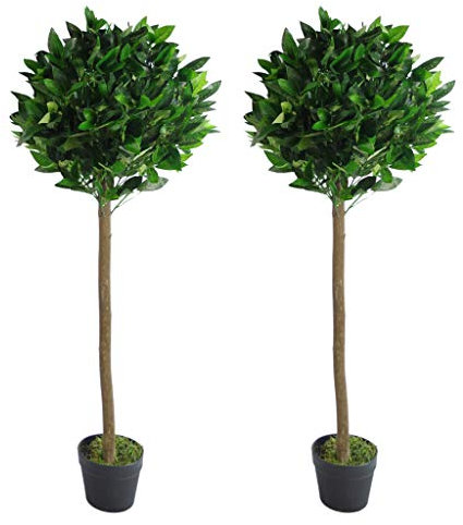 Leaf Künstlicher Lorbeer-Baum mit Stiel, 120 cm, 1 Paar