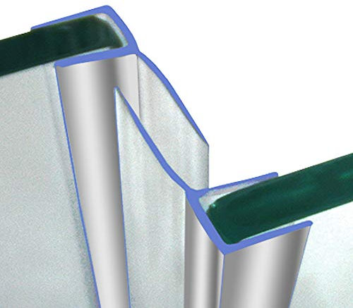 Vertical Shower Seals | Sold in Pairs | Used on Screens or Doors | 15 or 25mm Back Fins | Fits 4-6mm Glass | 2 Metres Long | FIN001 (15mm Fins (Chrome))