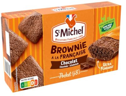 St Michel Mini brownie au chocolat - Les 8 sachets individuels (L'emballage peut varier), 240g