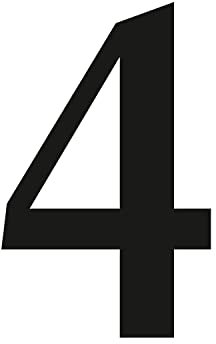 Zahlen-Aufkleber Nr. 4 in schwarz I Höhe 30 cm I selbstklebende Haus-Nummer, Ziffer zum Aufkleben für Außen, Briefkasten, Tür I wetterfest I kfz_473_4