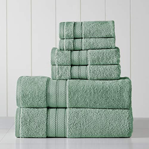 Modern Threads 5SPL6PCE-EUL-ST Super saugfähig und schnell trocknend, 600 g/m², weich und flauschig, Baumwolle, Eukalyptus, 6 Pcs Towel Set