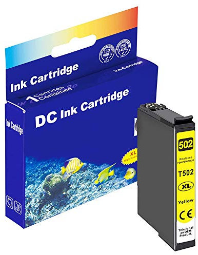 D&C 1x Yellow Druckerpatronen Kompatibel für Epson 502 XL für Epson Expression Home XP-5100 Series XP-5105 XP-5115 WorkForce WF-2800 Series WF-2860 D WF-2860 DWF WF-2865 DWF Drucker, 1x Gelb