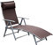 Outsunny Sonnenliege Strandliege Gartenliege Relaxliege klappbar mit Kissen Strand Metall+Stoff Braun 137 x 63,5 x 100,5 cm