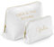 MAYRA Pochette, Beauty Case Personalizzabile in Eco Pelle | Trousse Trucchi, Borsello da Viaggio | Personalizzato con Ricamo Iniziali, Nome | Per Ragazza, Donna, Uomo | Made in Italy (Large, Bianco)