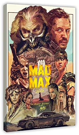Movie Mad Max Fury Road 4 Leinwand-Poster, Wandkunst, Dekordruck, Gemälde für Wohnzimmer, Schlafzimmer, Dekoration, 60 x 90 cm, Rahmen