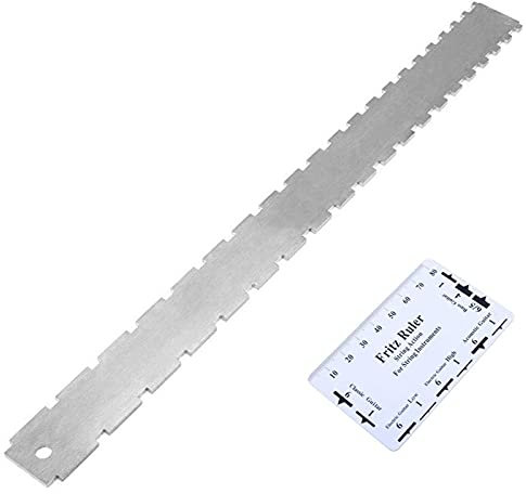 String Action Gauge Lineal, Gitarren Set Up Tool Kit Hals Gekerbte Akkordhöhe und Distanz Lineal