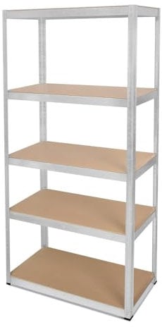 Étagère modulable charges lourdes - en métal robuste - 5 plateaux - 875 Kg - 180 x 90 x 40cm - rangement garage atelier cave