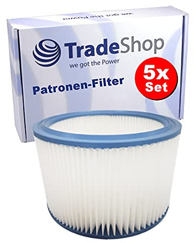 5x Patronen-Filter/Pollenfilter/Faltenfilter/Luftfilter für Nilfisk Aero 20 21 25 26 31 35 400 440 640 840 20-01 INOX Staubsauger Trockensauger