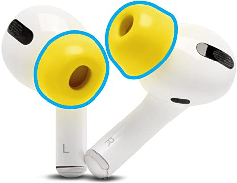 WC TipZ - Puntas de Espuma viscoelástica mejoradas para Airpods Pro Fabricadas por Wicked Cushions | Comodidad de Espuma, Sellado y Tiempo de Rebote mejorados | Cabe en el Estuche de Carga | Amarillo