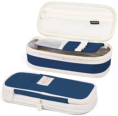 Mamowla Federmäppchen Mädchen Mäppchen, Groß Kapazität Federtaschen für Schule & Büro Teenager Stiftetasche Taschenbeutelhalter Schreibwaren Pencil Case Geschenk (Dunkelblau)