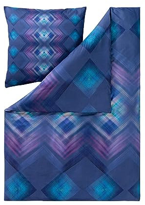 Estella Mako Satin Bettwäsche Nila Saphir (1 x 80x80 + 1 x 135x200 cm)