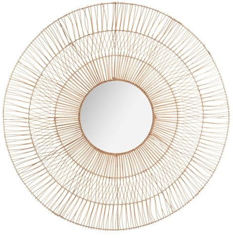 Atmosphera - Spiegel Lona - Metall und Rattan - D110 cm - Beige