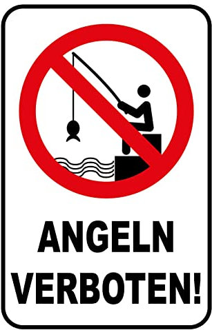 Blechschild 20x30cm gewölbt Angeln verboten Warnschild Deko Geschenk Schild