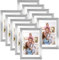 Giftgarden 10 Stück Bilderrahmen 9x13 cm mit Passepartout, Silber Fotorahmen Collage Set für 10x15 cm Fotos Ohne Passepartout, Wand- oder Tischaufsteller