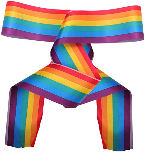 Toyvian 2st LGBT-gürtel Regenbogenschärpe Für Lesben Regenbogenschal Für LGBT Gay-Pride-schärpe Bachelorette-regenbogenstola Abschluss-regenbogenschärpe Stolz Bilden Braut Requisiten Stoff