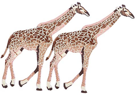 FOYTOKI Aufkleber 2 Stück Banner-Cartoon-Aufkleber Zum Aufbügeln Für Kleidung Giraffen- Zoa Niedliche Aufnäher Zum Aufbügeln Stoffaufkleber Für Kleidung Kleidungsflicken Aufnäher