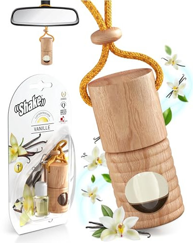 SHAKE Auto Duft (4 x 4,5ml) • Natürlicher Lufterfrischer Auto • Parfüm Aufhänger mit ätherischen Ölen • Diffuser Auto Innenraum • Air Refresher: Vanille