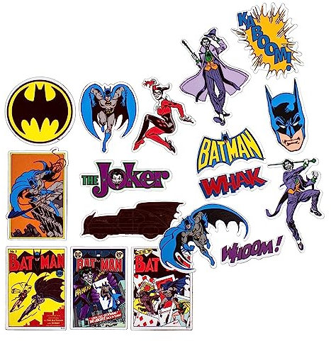 PhiLuMo Batman Magnete - Batman & Joker Comic Motive - 19 Kühlschrankmagnete - 5 cm & flach