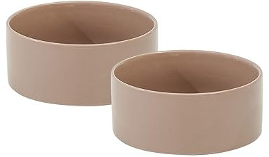 Havniva rutschfest Keramik Hundenapf Fressnapf Wassernapf für Mittelgroße und Ausgewachsene Kleine Hunde (2er Set, 850ml, Brauner Kaffee)