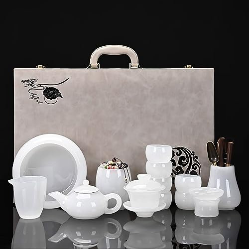SciAza Service a The theiere avec infuseur Tasse thé Service à thé en Verre, théière soupière Domestique Kung Fu Coffret Cadeau(Color:G,Size:)