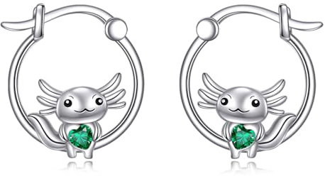 POPLYKE Axolotl Ohrringe für Frauen Sterling Silber Hoop Earrings Cute Animal Schmuck für Mädchen (Axolotl)