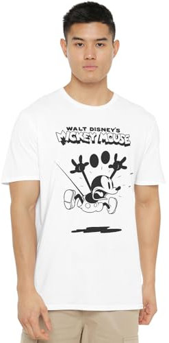 Cotton Soul Mickey Mouse Mickey Mouse & Friends Mickey Surprised Mens T Shirt, White, X-Large