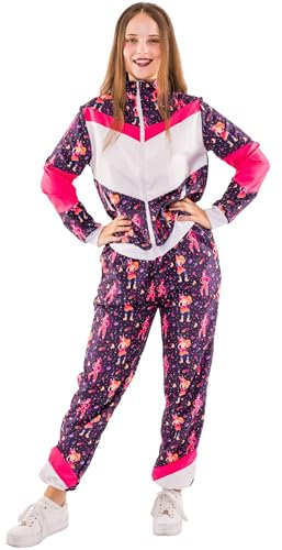 Deiters Jogging Anzug Rollschuh Girl 2 tlg. Print Damen pink/weiß L