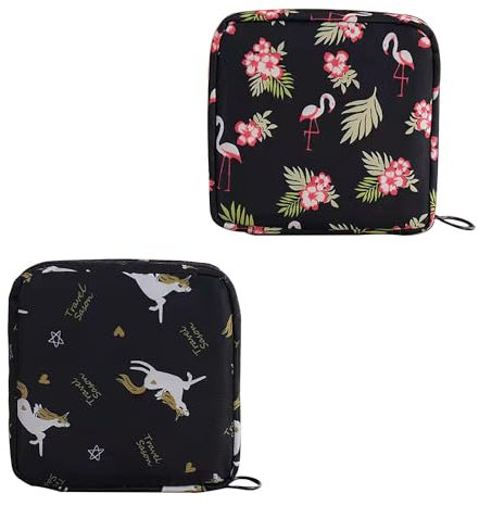 2 Stücke Sanitärbinden-Aufbewahrungstasche, Tragbare Periodentaschen, Feminine Menstruationserste-Hilfe-Tasche mit Reißverschluss für Binden und Andere Kleine Gegenstände