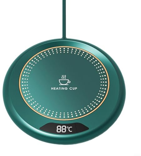 Calentador eléctrico inteligente de tazas, alimentado por USB, calentador de taza de café de 20 W, personaliza el calor de tu bebida (es verde)