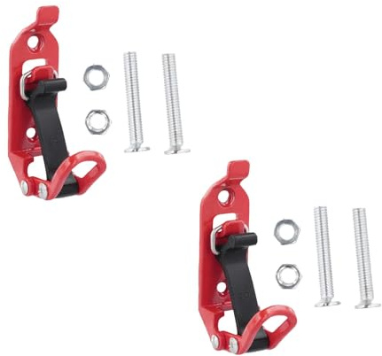 Okiyakusama 2Pcs Spade Mount for Roof Rack,Spade Holder Clamp,Wall Mounting Brackets Car Accessories Metal Rubber Clamp for Truck,Boats, Red