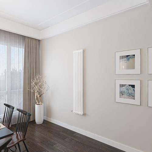 Acezanble∣1500 * 290mm Traditional 2 Column Radiator Vertical Tall Rads Cast Iron Style White Centre Heating
