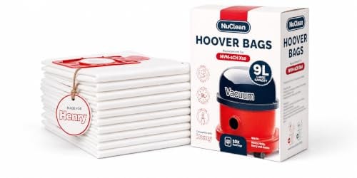 NuClean - Replacement for Henry Hoover Bags - 10 Pack of Large 9L Bags | Compatible with Hepa-Flo, Numatic, Henry, Henrietta, James, Hetty, NVM-1CH, 907075 Vacuum Bags