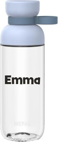 Mepal Gourde personnalisée avec nom - Bouteille d'eau pour enfants et adultes - Bouteille pour l'école et le travail - Anti-chocs, anti-fuite - Sans BPA et passe au lave-vaisselle - 500 ml - Bleu