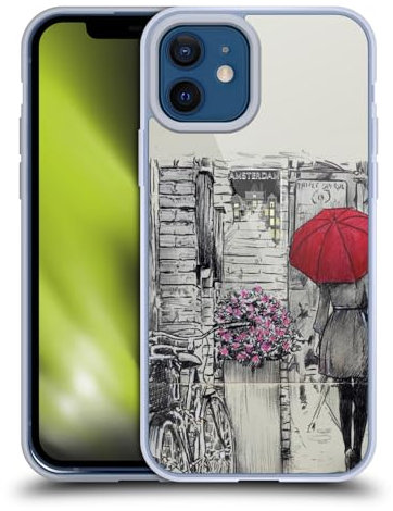 Head Case Designs Offizielle LouiJoverArt Amsterdamer Weg Rote Tinte Softgelhülle Kompatibel Mit Apple iPhone 12 / iPhone 12 Pro Und Kompatibel Mit Magsafe Zubehör
