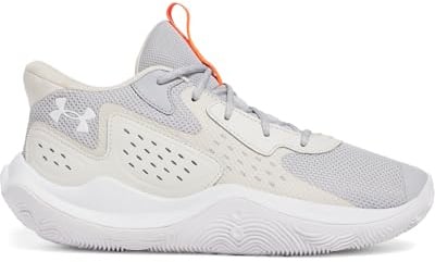 Under Armour Herren UA Jet 23 Basketballschuhe, Unisex, Mod Gray Ares Rot Weiß, 40 EU