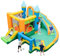 DREAMADE Aufblasbare Hüpfburg mit 2 Rutschen & Wasserbecken, Wasserpark mit Basketball, Fußball, 50 Ozeanbällen & bunten Ringen, Nass-&Trocken-Hüpfburg 397x463x250cm (ohne Gebläse)