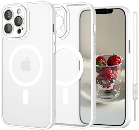 ElestBela für iPhone 12 Pro Max Hülle kompatibel mit MagSafe, Handyhülle für iPhone 12 Pro Max Silikon Case Ultra Dünn Translucent Matt, Kratzfeste Schuzhülle Magnetisch Hülle Weiß