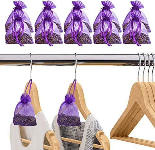 Lavendelsäckchen | Mottenschutz Für Kleiderschrank | 10 Stück Raumduftbeutel | Echter Lavendel Getrocknet | Duft Für Kleiderschrank | Auto Duft Und Raumduft - Schrank Duft