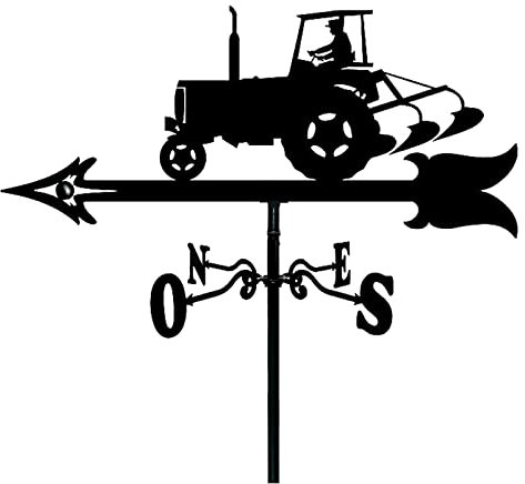 Wetterfahne, Edelstahl-Fahne, Wetterhahn, Metall-Richtungsanzeiger für Garten, Hof, Traktor, 30 x 50 cm