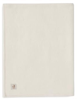 Jollein Babydecke Cosy Knit, Ivory - Velvet - 75x100cm - 60% Baumwolle, 40% Acryl, Innenseite 100% Polyester - Für Babywiege - 2.0 TOG - OEKO-TEX Zertifiziert - Strickmuster