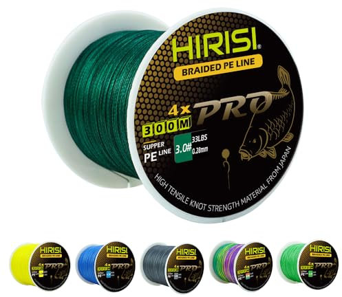 Geflochtene Schnur zum Karpfenangeln (6,8 kg - 36,3 kg), 4 Stränge für reibungsloses Werfen, eine langlebige Angelausrüstung. (Dark Green-0.23MM-28LB)