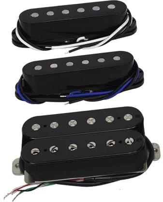 3PCS Alnico 5 Gitarre Single Coil Pickups + Humbucker Pickup Für HSS ST Elektrische Gitarre Teile(Black)